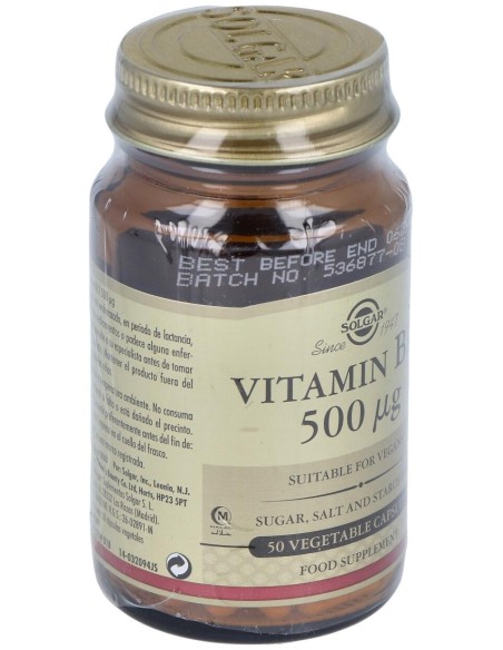 Vitamina B12 500 Mcg Cianocobalamina 50 Vcaps