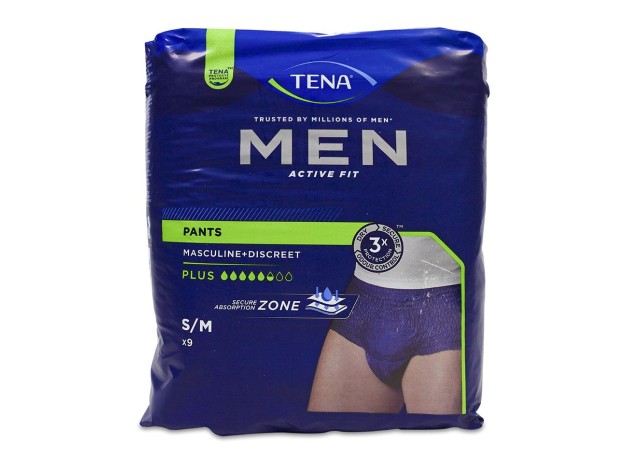 Tena Men Active Fit Pants Talla S/M, 9 Uds