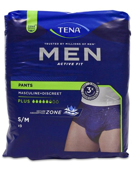Tena Men Active Fit Pants Talla S/M, 9 Uds