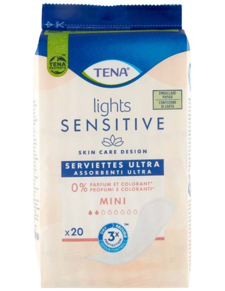 Tena Lights Compresas Ultra Sensitive Mini 20 U