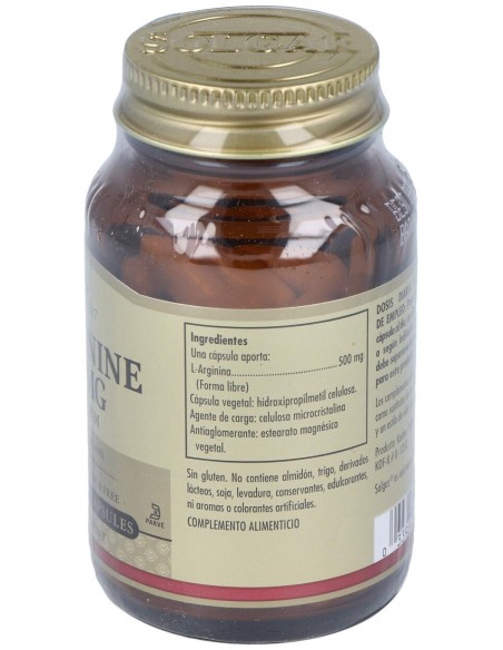 L-Arginina 500 Mg 50 Cápsulas Vegetales