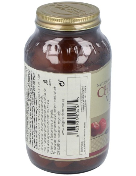 Solgar Vitamina C 500Mg Masticable Sabor Arándano Y Frambuesa 90Comp