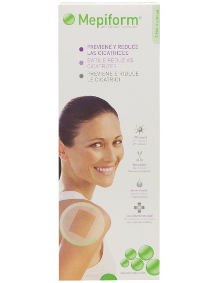Mepiform Reductor De Cicatriz Silicona Lámina 4X30Cm 5Uds