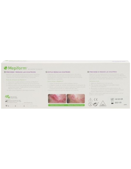 Mepiform Reductor De Cicatriz Silicona Lámina 4X30Cm 5Uds