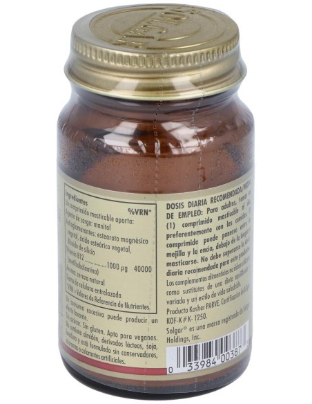 Vitamina B12 Suplemento Alimenticio Masticable 30 Comp