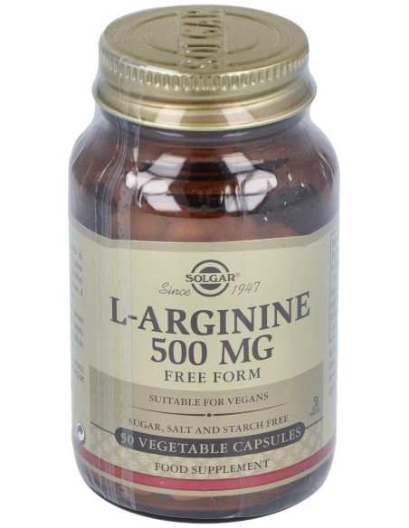 L-Arginina 500 Mg 50 Cápsulas Vegetales