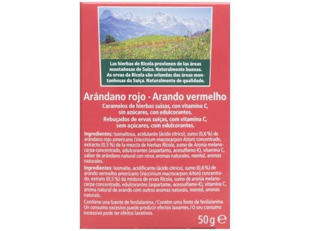 Ricola Caramelos Sin Azúcar De Arándano Rojo, 50 G