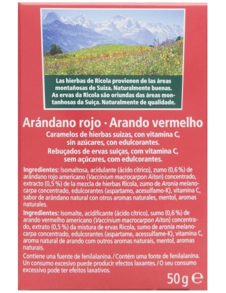 Ricola Caramelos Sin Azúcar De Arándano Rojo, 50 G