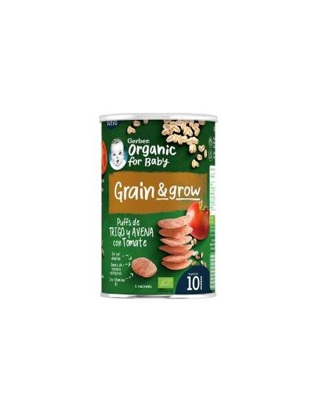 Gerber Organic Grain %26 Grow Puffs Trigo Y Arroz Con Frambuesa 35G