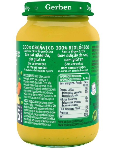Gerber Organic Tarrito Patata, Guisante Y Pollo, 190 Gr