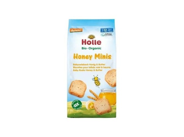 Holle Honey Minis Organic Baby Rusk Honey And...