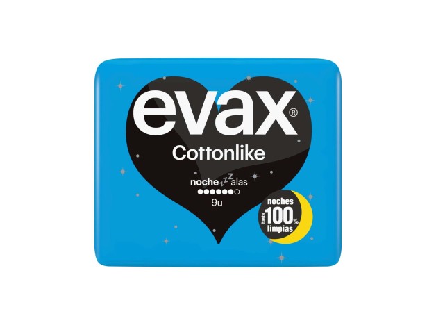 Evax Cottonlike Compresas Alas Noche 9Uds