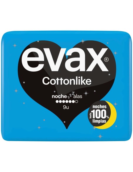 Evax Cottonlike Compresas Alas Noche 9Uds