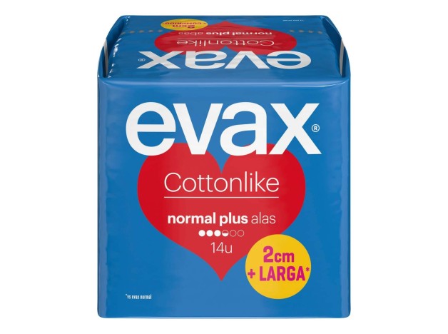 Evax Compresas Normales Cottonlike Alas Plus 14Uds