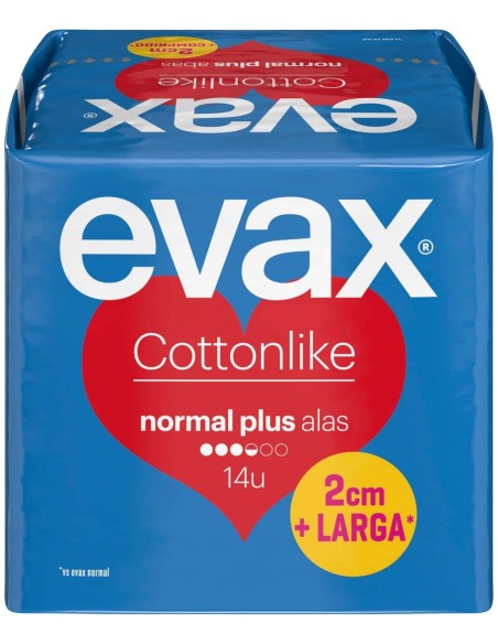 Evax Compresas Normales Cottonlike Alas Plus 14Uds