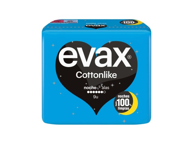 Evax Cottonlike Compresas Alas Noche 9Uds