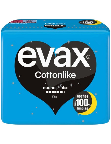 Evax Cottonlike Compresas Alas Noche 9Uds