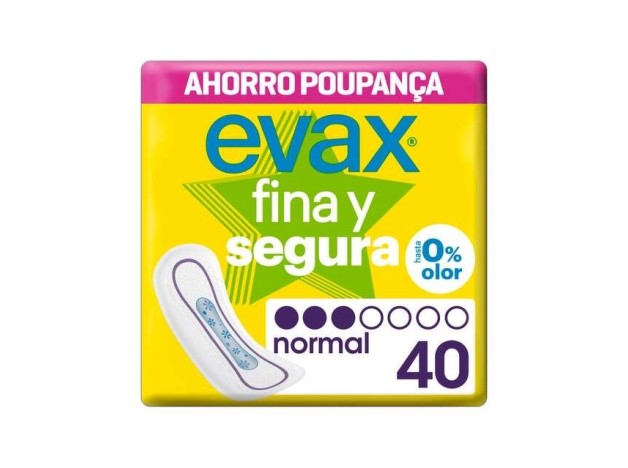 Evax Compresas Fina Y Segura Normal Sin Alas 40Uds
