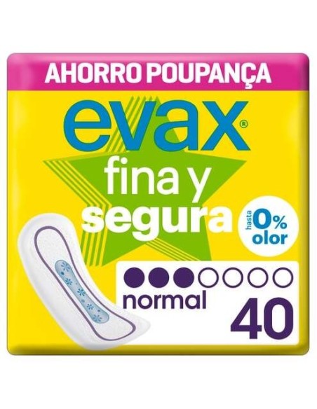 Evax Compresas Fina Y Segura Normal Sin Alas 40Uds
