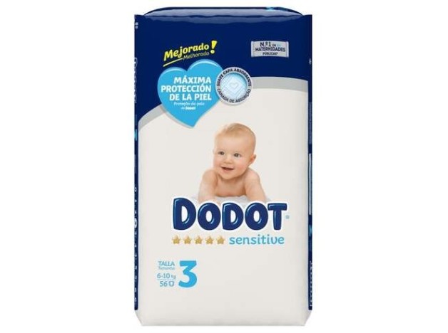 Dodot Sensitive Talla 3 Pañales 6-10 Kg 56 U