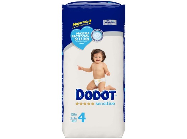 Dodot Sensitive Talla 4 Pañales 9-14 Kg 48 U