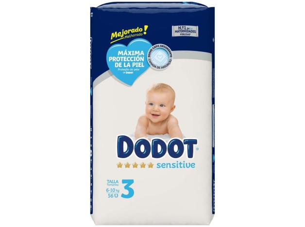 Dodot Sensitive Talla 3 Pañales 6-10 Kg 56 U
