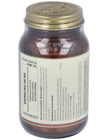 Solgar Bromelina 300Mg 60Vcaps