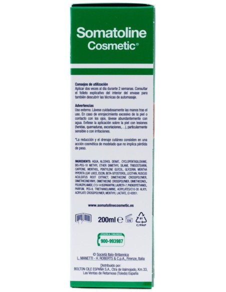 Somatoline Reductor Drenante Piernas, 200 Ml
