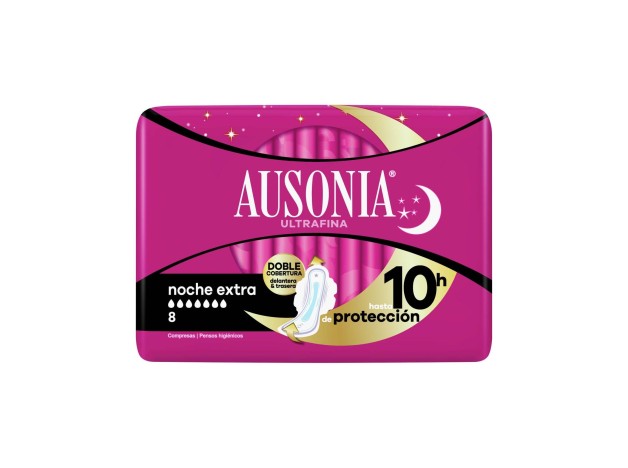 Ausonia Ultrafina Compresas Noche Extra Alas 8Uds