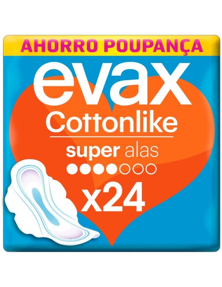 Evax Cottonlike Compresas Super Alas 24Uds