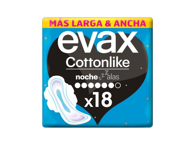 Evax Cottonlike Toallitas Noche Con Alas 18Uds