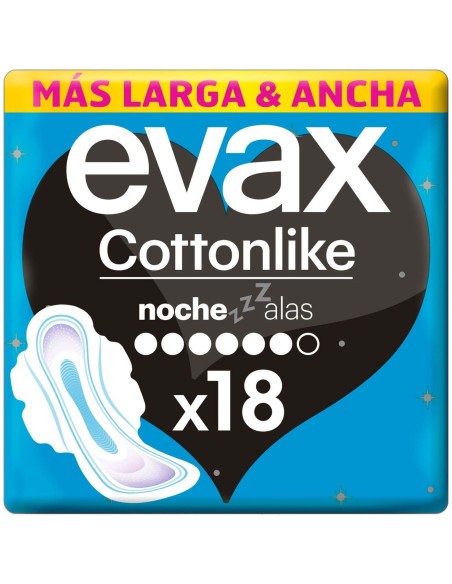 Evax Cottonlike Toallitas Noche Con Alas 18Uds