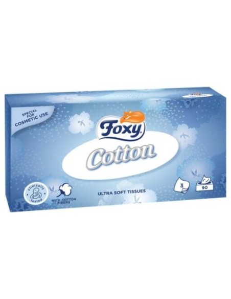 Foxy Pañuelos Faciales Cotton Ultra Suaves 90Uds