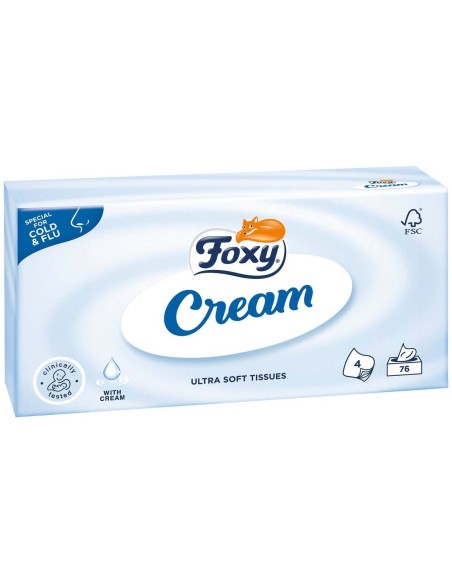 Foxy Pañuelos Faciales Cream Pieles Sensibles 75Uds