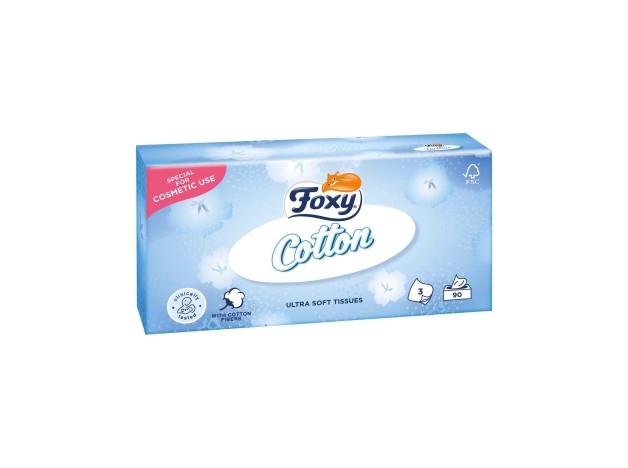 Foxy Pañuelos Faciales Cotton Ultra Suaves 90Uds