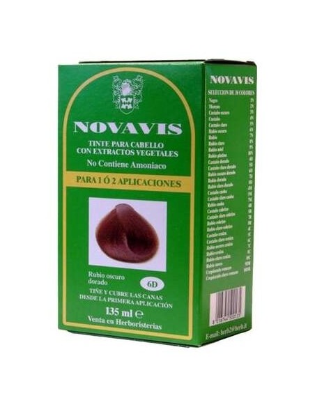 Tinte Novavis 6D Rubio Oscuro Dorado 120Ml.