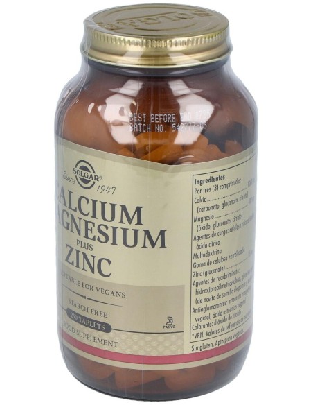 Solgar Calcio Magne Plus Zinc 250Comprimidos
