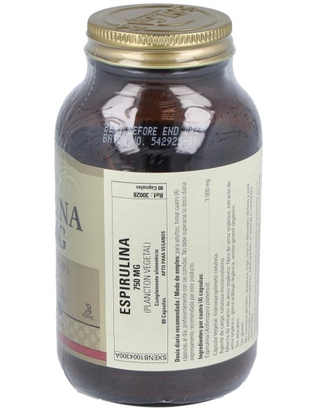 Solgar Espirulina Vegetariana 80Cáps 750Mg