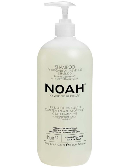 Noah Champú Purificante Con Té Verde Y Albahaca Hair 1.5 1000Ml