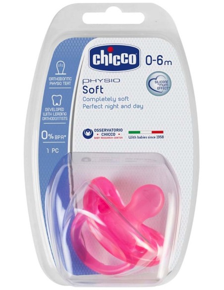 Chicco Chupete Physioforma Soft Orthodontic Silicona +0M Rosa 1Ud