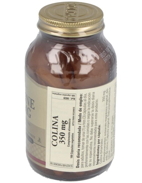 Colina 350 Mg 100 Capsula Vegetales