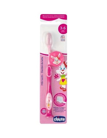 Chicco Cepillo De Dientes Rosa +3 Años, 1 Ud