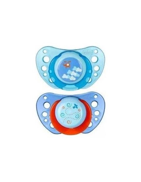 Chicco Chupete Physio Air Látex 6-12 Meses Azul, 2 Uds