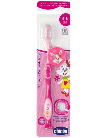 Chicco Cepillo De Dientes Rosa +3 Años, 1 Ud