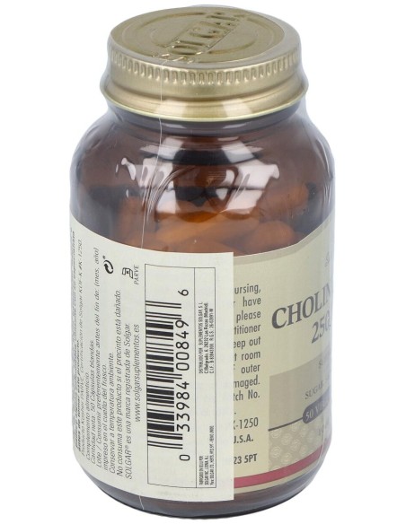 Colina Inositol 250/250Mg. 50Cap