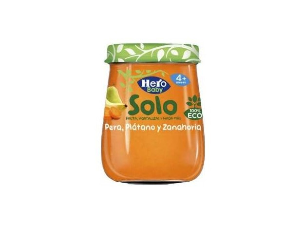 Hero Baby Solo Pera, Plátano Y Zanahoria, 120 G