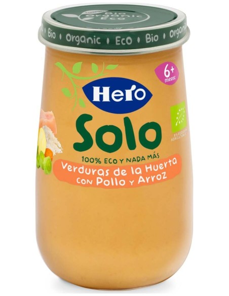 Hero Baby Solo Crema De Verduras, Pollo Y Arroz, 190 G