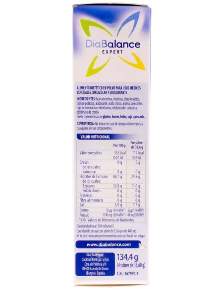 Diabalance Expert Suero Oral Naranja 4 Sobres