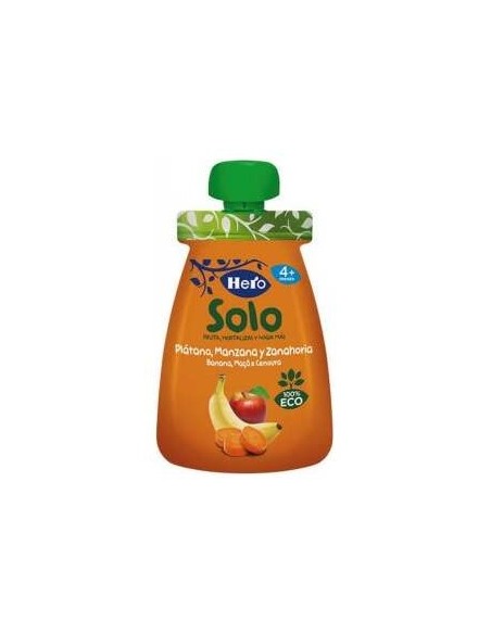 Hero Baby Bolsita Solo Manzana, Plátano Y Zanahoria, 100 G
