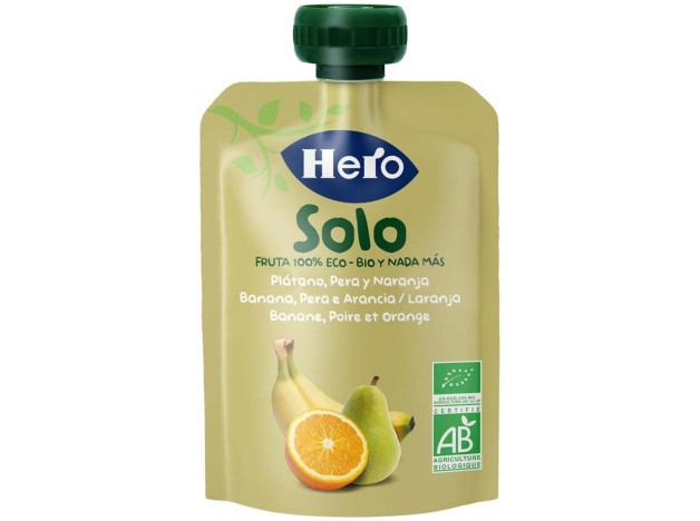 Hero Baby Bolsita Solo Plátano, Pera Y Naranja,...